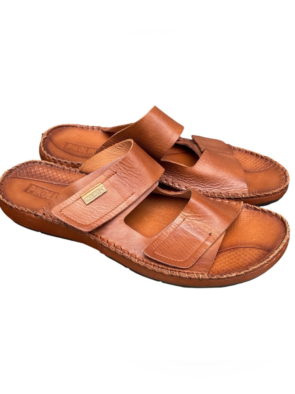 Pikolinos Tarifa Men’s Leather Slide Sandals Size 42 US 8.5 Like New Cuero